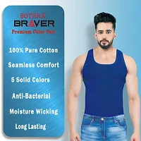 Stylish Cotton Solid Vest for Men Pack of 5-thumb1