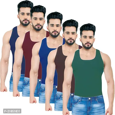 Stylish Cotton Solid Vest for Men Pack of 5