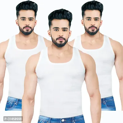 Stylish Cotton Solid Vest for Men Pack of 3