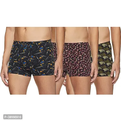 Mens Printed Trunk with 100 percent Combed CottonRegular Fit Anti bacterial Pack Of 3