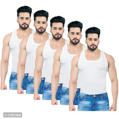 Stylish Cotton Solid Vest for Men Pack of 5-thumb0