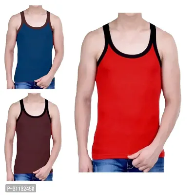 Stylish Cotton Solid Vest for Men Pack of 3