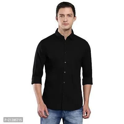 Men Regular Fit Solid Mandarin Collar Casual Shirt-thumb2