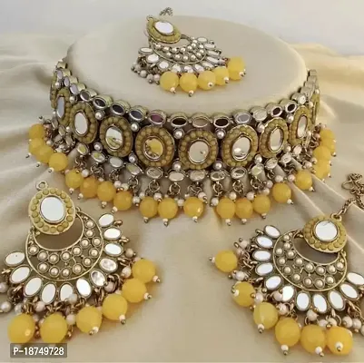 Stylish Yellow Alloy  Jewellery Set For Women-thumb0