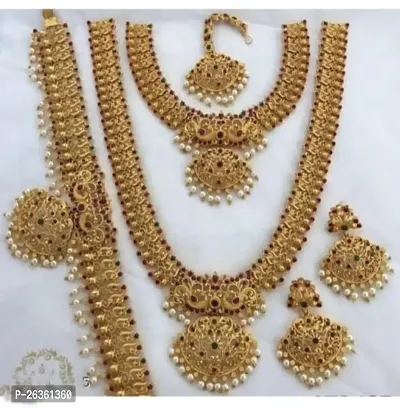 Premium Matt Finish Semi Bridal Dulhan Jewellery Set-thumb0