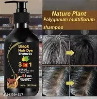 Organic Herbal 3 in 1 Hair Dye Instant Black Hair Shampoo for Women  Men 100% Coverage Shampoo 300ml-thumb2