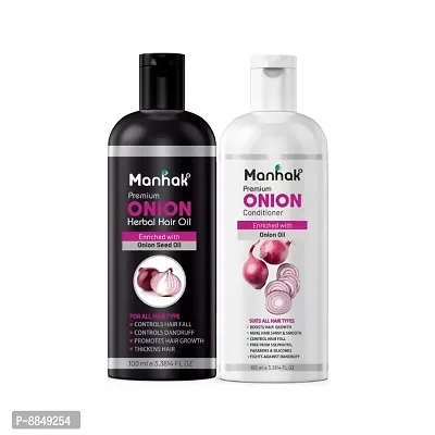 Manhak premium herbal onion shampoo and onion herbal hair oil-thumb0