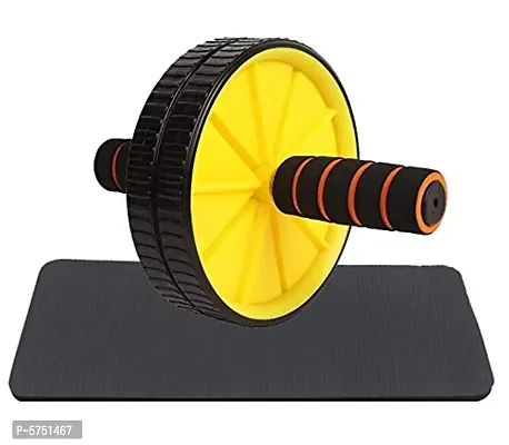Ab Wheel Roller Slider With Mat Stomach And Abdominal Belly Exercise Equipment (Multicolor, Red, Blue, Black, Yellow, Orange)-thumb0