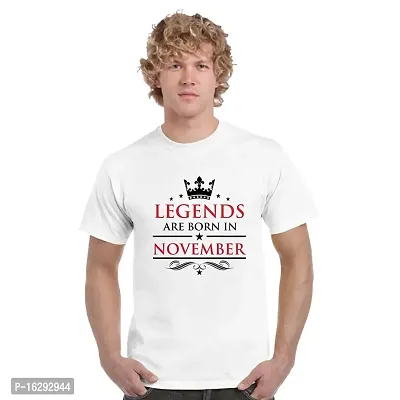 FUNKY STORE Legends are Born in November Printed Dri-Fit Men's T-Shirt_White (FS470_White_S)-thumb0