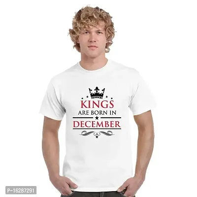 FUNKY STORE Kings are Born in December Birthday Printed Dri-Fit Men's T-Shirt_White (FS483_White_XL)