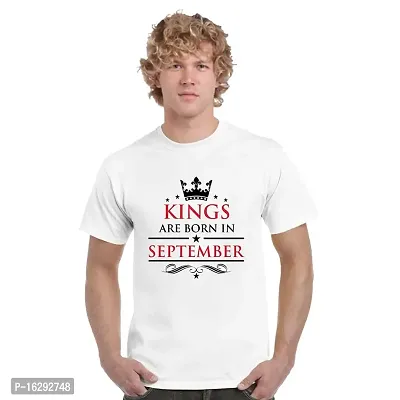 FUNKY STORE Kings are Born in September Birthday Printed Dri-Fit Men's T-Shirt_White (FS480_White_XXL)