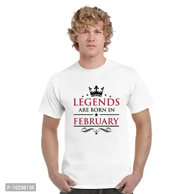 FUNKY STORE Legends are Born in February Birthday Printed Dri-Fit Men's T-Shirt_White (FS461_White_M)-thumb0