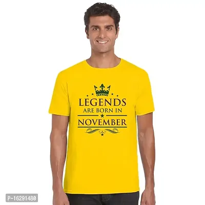 FUNKY STORE Legends are Born in November Printed Dri-Fit Men's T-Shirt_Yellow (FS470_Yellow_S)-thumb0