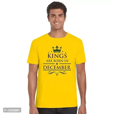 FUNKY STORE Kings are Born in December Birthday Printed Dri-Fit Men's T-Shirt_Yellow (FS483_Yellow_XL)-thumb0