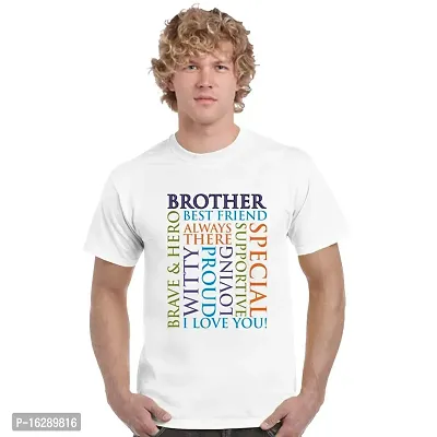 FUNKY STORE Love You Brother Printed Dri-Fit Men's T-Shirt (FS1263L) White-thumb0