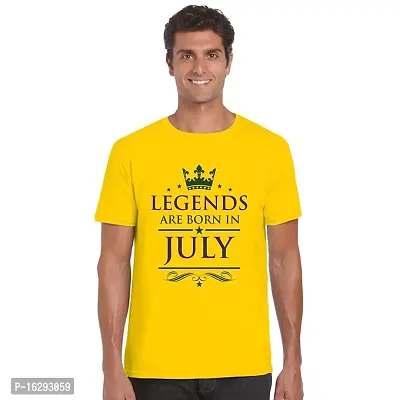 FUNKY STORE Legends are Born in July Printed Dri-Fit Men's T-Shirt_Yellow (FS466_Yellow_XL)-thumb0