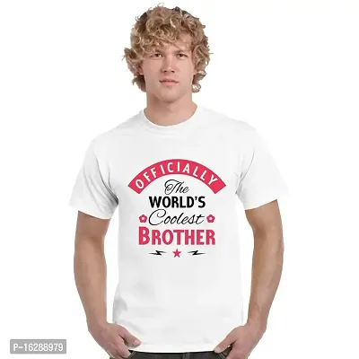 FUNKY STORE Worlds Coolest Brother Printed Dri-Fit Men's T-Shirt (FS1278L) White-thumb0