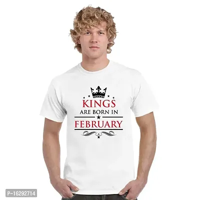 FUNKY STORE Kings are Born in February Birthday Printed Dri-Fit Men's T-Shirt_White (FS473_White_L)-thumb0