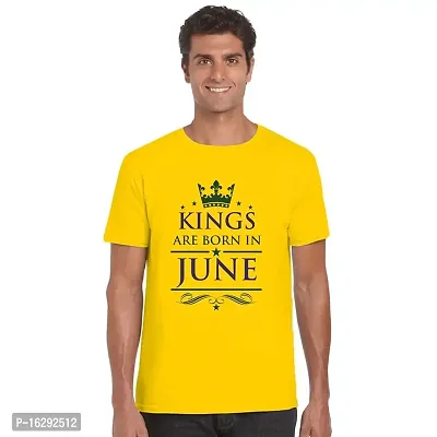 FUNKY STORE Kings are Born in June Birthday Printed Dri-Fit Men's T-Shirt_Yellow (FS477_Yellow_XXL)-thumb0