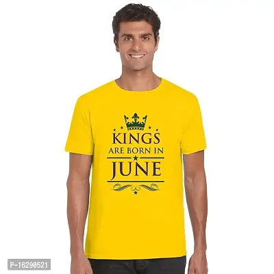 FUNKY STORE Kings are Born in June Birthday Printed Dri-Fit Men's T-Shirt_Yellow (FS477_Yellow_XL)-thumb0