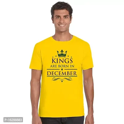 FUNKY STORE Kings are Born in December Birthday Printed Dri-Fit Men's T-Shirt_Yellow (FS483_Yellow_S)-thumb0