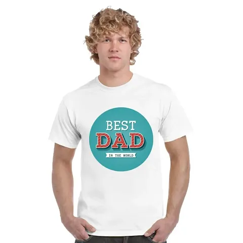 FUNKYSTORE Best Dad in The World Dri-Fit Men's Round Neck Half Sleeve T-Shirt_White