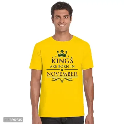 FUNKY STORE Kings are Born in November Birthday Printed Dri-Fit Men's T-Shirt_Yellow (FS482_Yellow_L)-thumb0