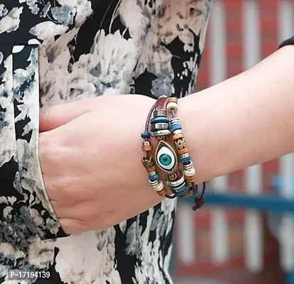 Vintage Owl Fish Bone Multilayer Leather Bracelet Men Fashion