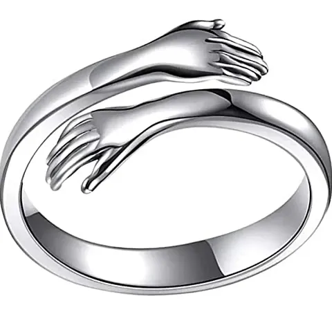 The Key House Stylish Hug Finger Ring for Men, Boys Women & Girl - Gift Promise Adjustable Ring