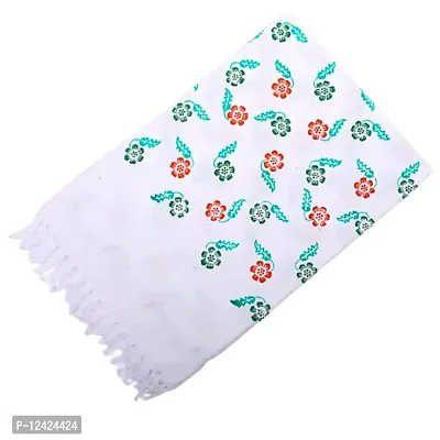 100%Cotton Premium White Printed Bath Towel for Men, Women and Kids. 400gsm; Suitable for Bath, Travel, Hotel, Spa, Gym, Yoga, Saloon, Sports. Pack of 1 pcs. White Printed (30x60inch)-thumb4