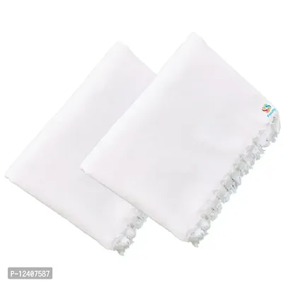 Fassify? 100% Pure Cotton Jacquard PREMIUM ULTRA SOFT WHITE BATH TOWEL for Men, Women and Kids. Size: 30x60inch; 400gsm; Suitable for Bath, Hair, Travel, Hotel, Spa, Gym, Yoga, Saloon, Sports. Pack of 2 pcs. White; (30x60inch)-thumb0