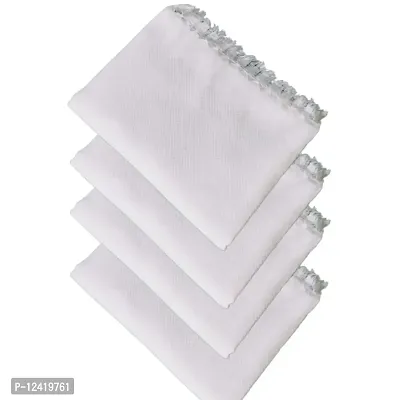 Fassify? 100% Pure Cotton Handloom Premium White Bath Towel for Men, Women and Kids. 400gsm; Suitable for Bath, Travel, Hotel, spa, Gym, Yoga, Saloon, Sports. Pack of 4 pcs. White Color (30x60inch)-thumb0