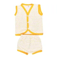 New Born Baby Boy  Girls Stylish Top and Shorts Dress set with dotted design with front button. Pack of 5pc set (0-6 Months)-thumb4