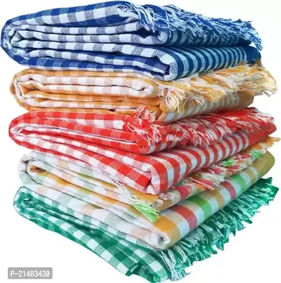 100% Cotton PREMIUM Y/D CHECKED BATH TOWEL for Men, Women  Kids|with 1 Year Guarantee |400GSM|Ultra Soft|Super Absorbent|Light Weight|Quick Dry|ThinDurable|SIZE: 30x60INCH(MULTICOLOR)-thumb0