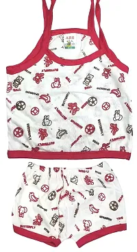 New Born Baby Boy  Girls Stylish Trendy Cute Jablas/Top/T-Shirt and Shorts Dress set with Front Button Open. Pack of 5 pc set (0-6,0-3,3-6 Months) (White)-thumb3