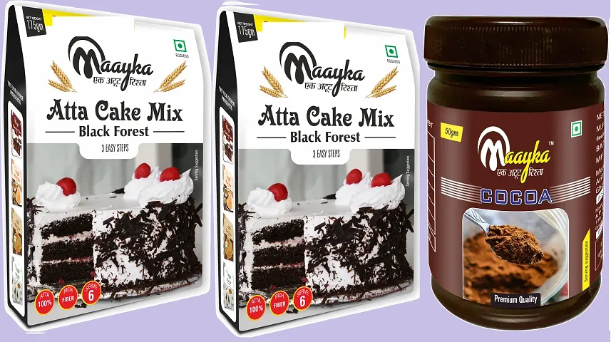 Atta Black Forest Cake Mix with  Cocoa Powder400 Gram Pack of 3