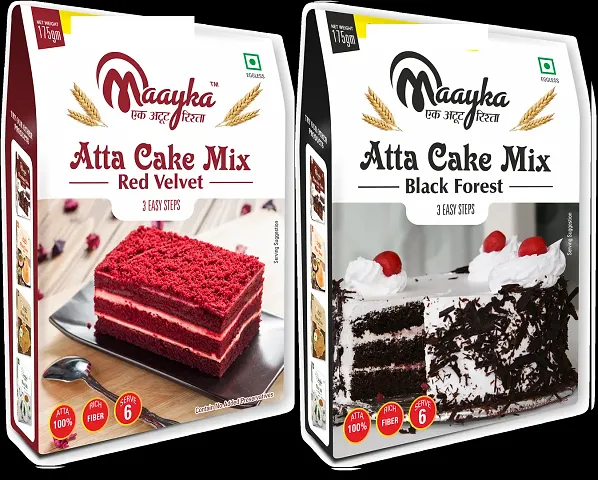 Maayka Premium | Atta Black Forest  Red Velvet Cake Mix