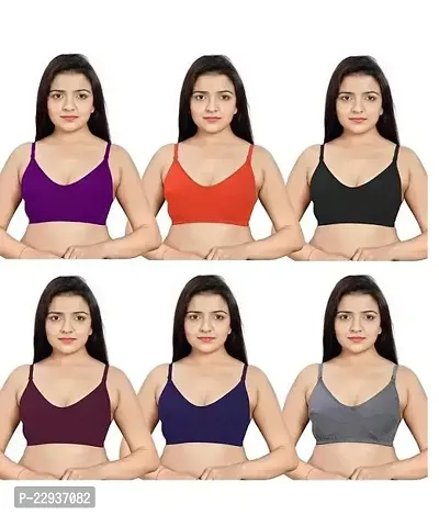 Stylish Cotton Everyday Bra For Women Pack Of 6-thumb0