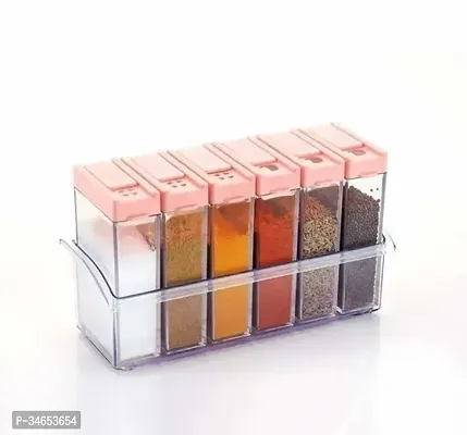 Useful Transparent 6-Grid Acrylic Spice Box Seasoning Box Spice Kit-thumb0