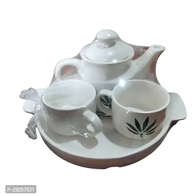 CERAMIC Tea set with 2 Cup Tray And Tea Container