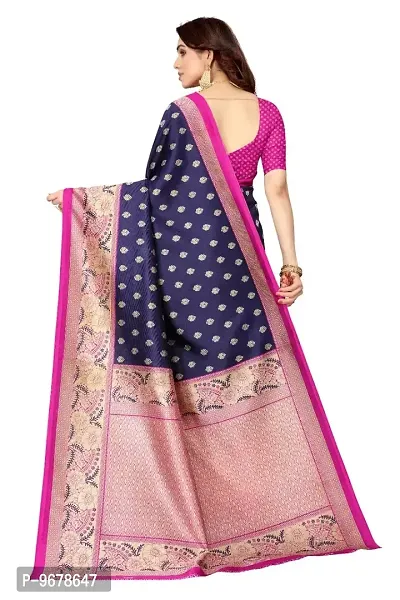 Women?s Woven Zari Work Art Silk Designer Saree With Unstitched Blouse Piece. (Blue)-thumb2