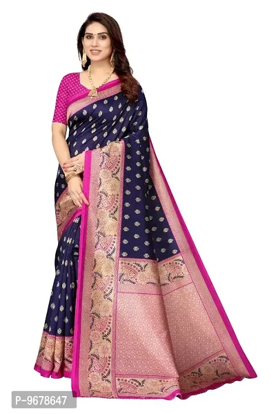 Women?s Woven Zari Work Art Silk Designer Saree With Unstitched Blouse Piece. (Blue)