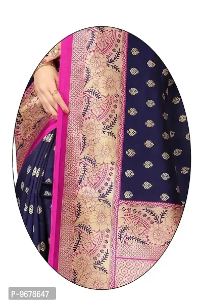 Women?s Woven Zari Work Art Silk Designer Saree With Unstitched Blouse Piece. (Blue)-thumb5