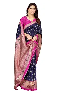 Women?s Woven Zari Work Art Silk Designer Saree With Unstitched Blouse Piece. (Blue)-thumb2