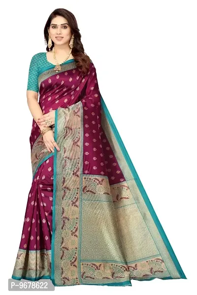 Women?s Woven Zari Work Art Silk Designer Saree With Unstitched Blouse Piece. (Purple)