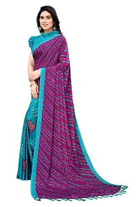 Women?s Printed Art Silk Saree With Unstitched Blouse Piece Purple-thumb1