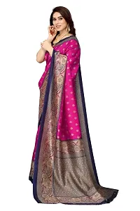 Women?s Woven Zari Work Art Silk Designer Saree With Unstitched Blouse Piece. (Pink)-thumb3