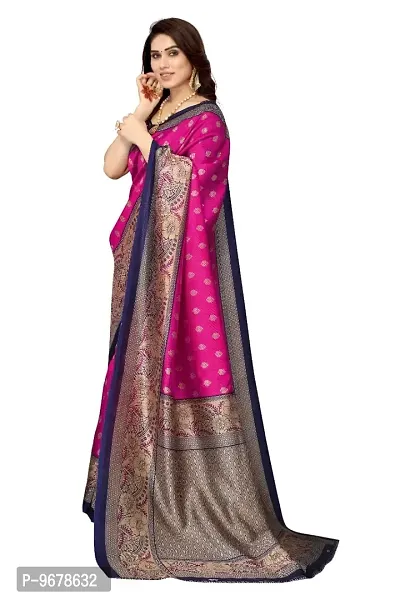 Women?s Woven Zari Work Art Silk Designer Saree With Unstitched Blouse Piece. (Pink)-thumb4