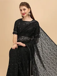 Beautiful Net Saree With Blouse Piece For Women-thumb2