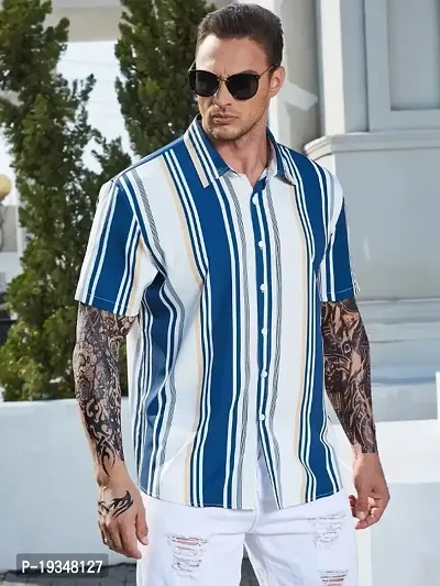 Striped Printed Shirt For Men-thumb0